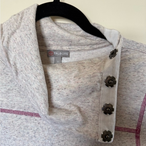 Talbots Asymmetrical Snap Neck Pullover with Pockets in Size Small - Picture 4 of 8